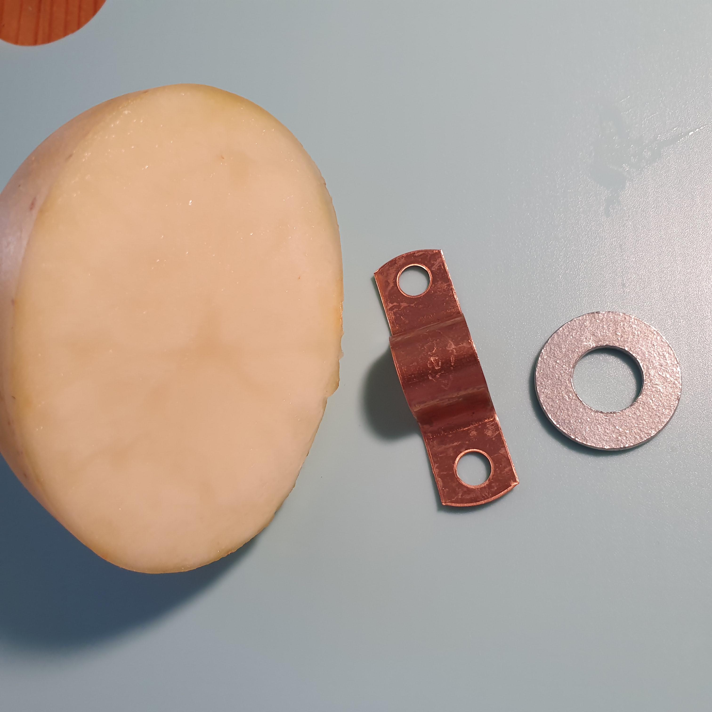 Cut Potato in Half, Insert Copper and Zinc Coated Washer