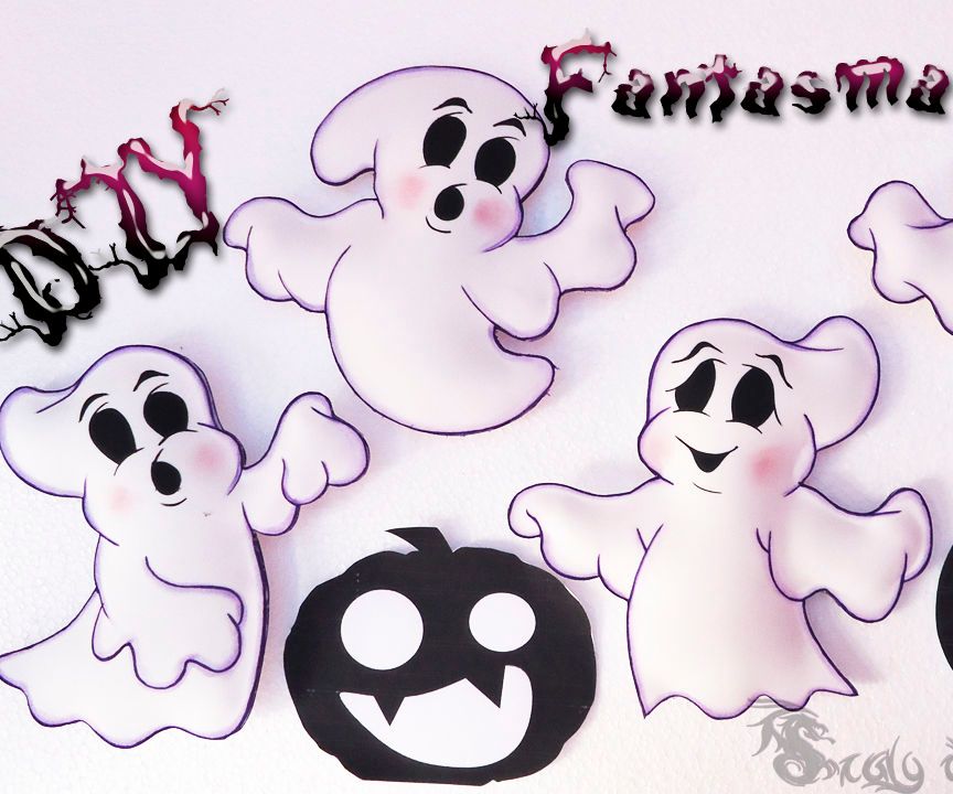 4 ghosts foamy or eva for halloween | diy |---4 fantasmas de foamy o goma eva para halloween | diy | DIY Project DIY Project Image