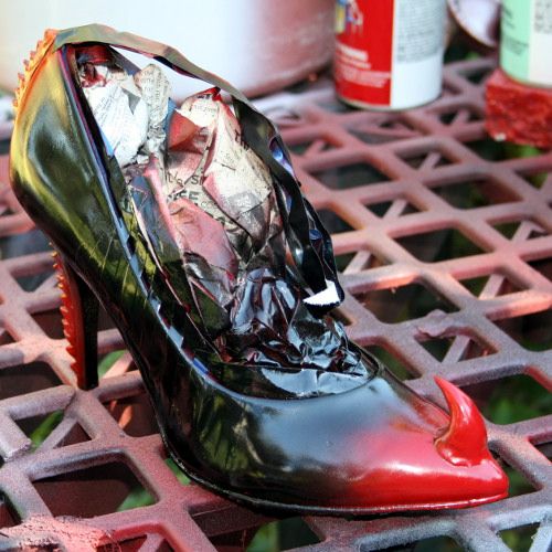spray paint patent leather shoes