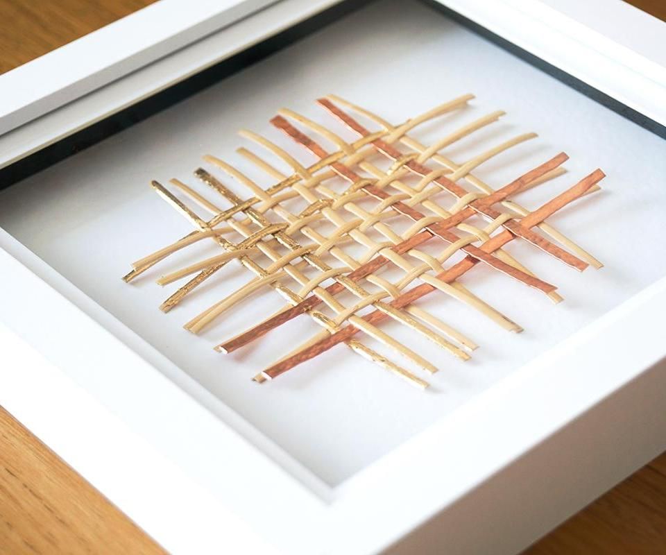 DIY Woven CANE & COPPER Art Wall Decor Project 8 Steps (with
