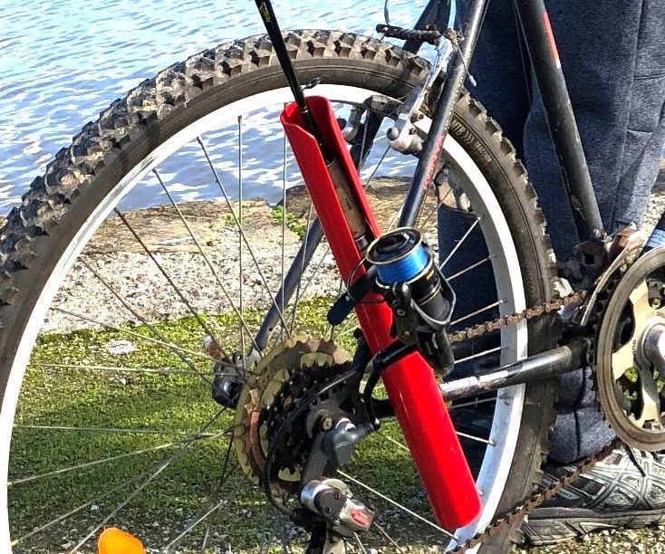 bike fishing rod holder