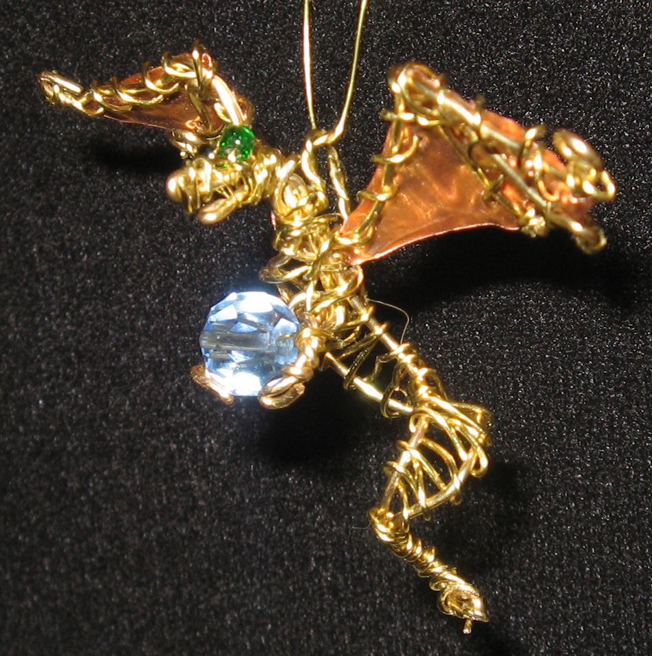 Wirewrap Dragon Pendant With Foil Wings 8 Steps (with Pictures