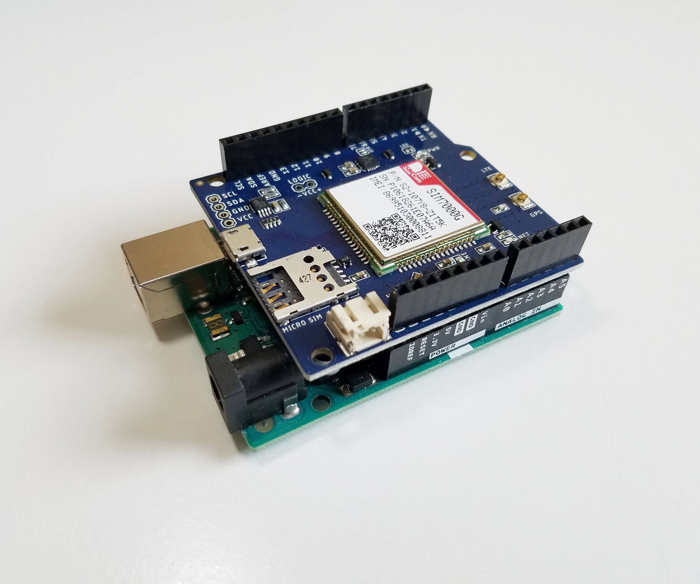 DIY guide for Botletics LTE CAT-M/NB-IoT + GPS Shield for Arduino with step-by-step instructions