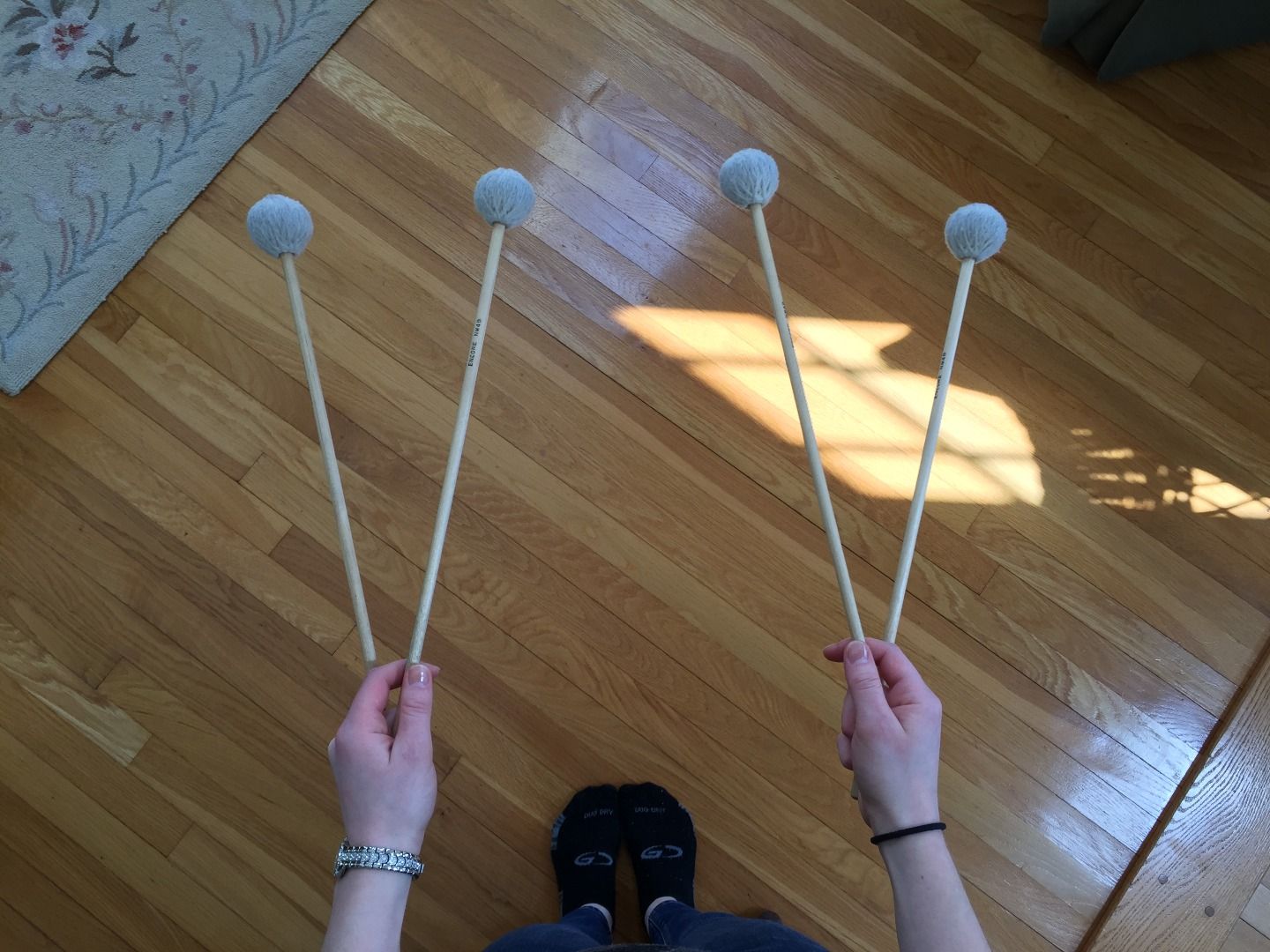 Four Mallet Steven's Grip Holding Mallets, Piston Stroke, and Rotation