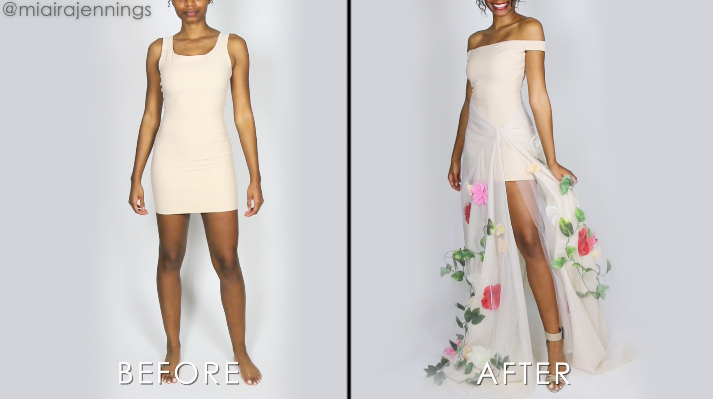 How to Make a DIY Flower Gown Out of Basic Shapewear 4 Steps (with