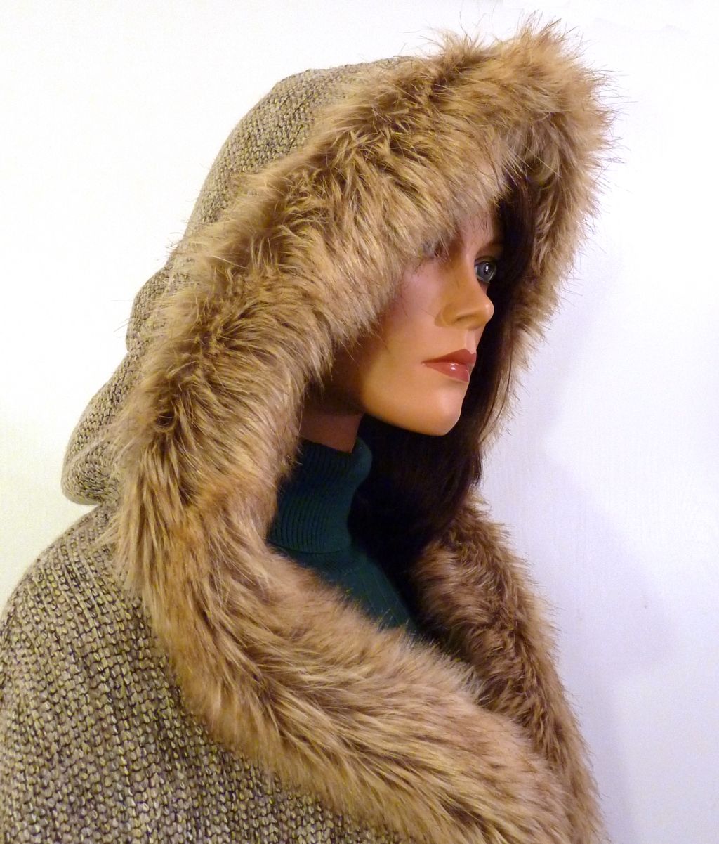 How to Make Faux (fake) Fur-Lined Wool Poncho