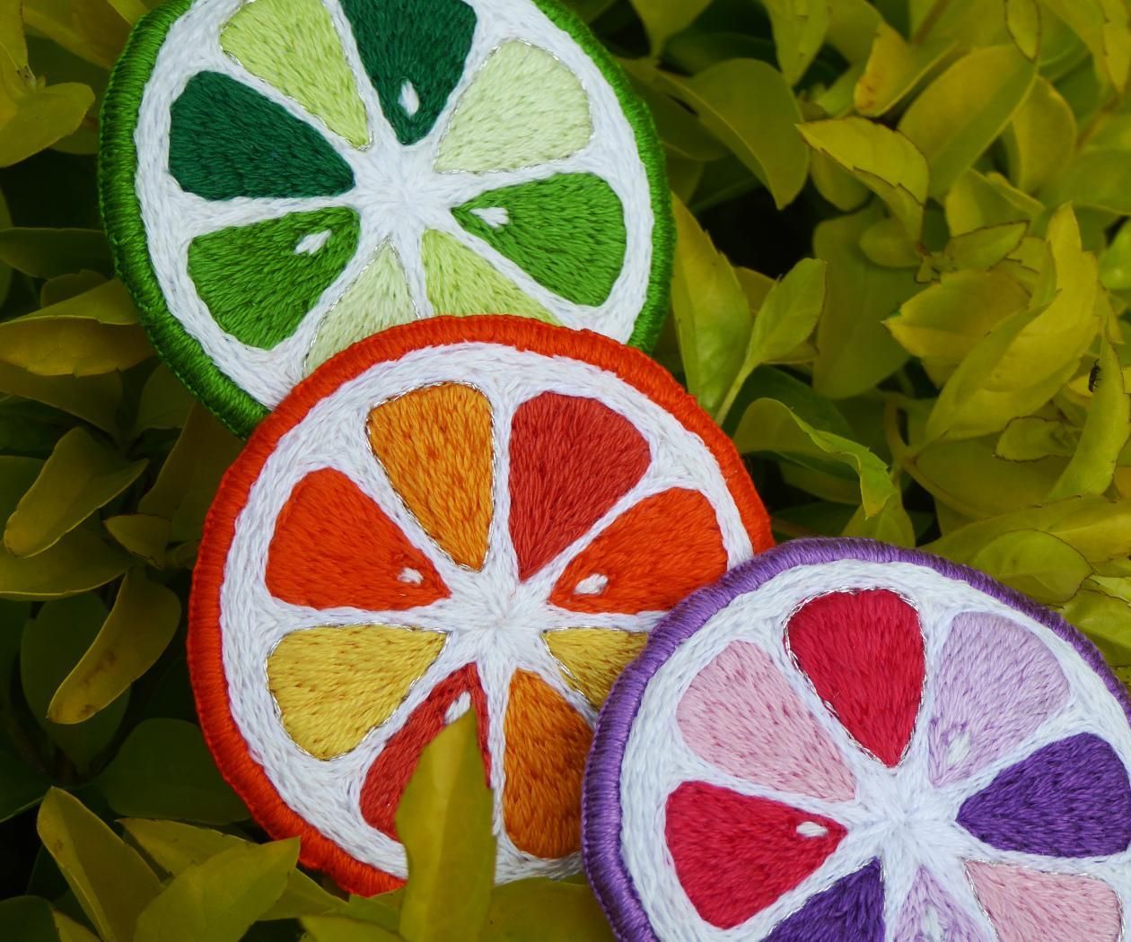 Threadpaint Embroidery Without an Embroidery Hoop, and Bonus Fruit
