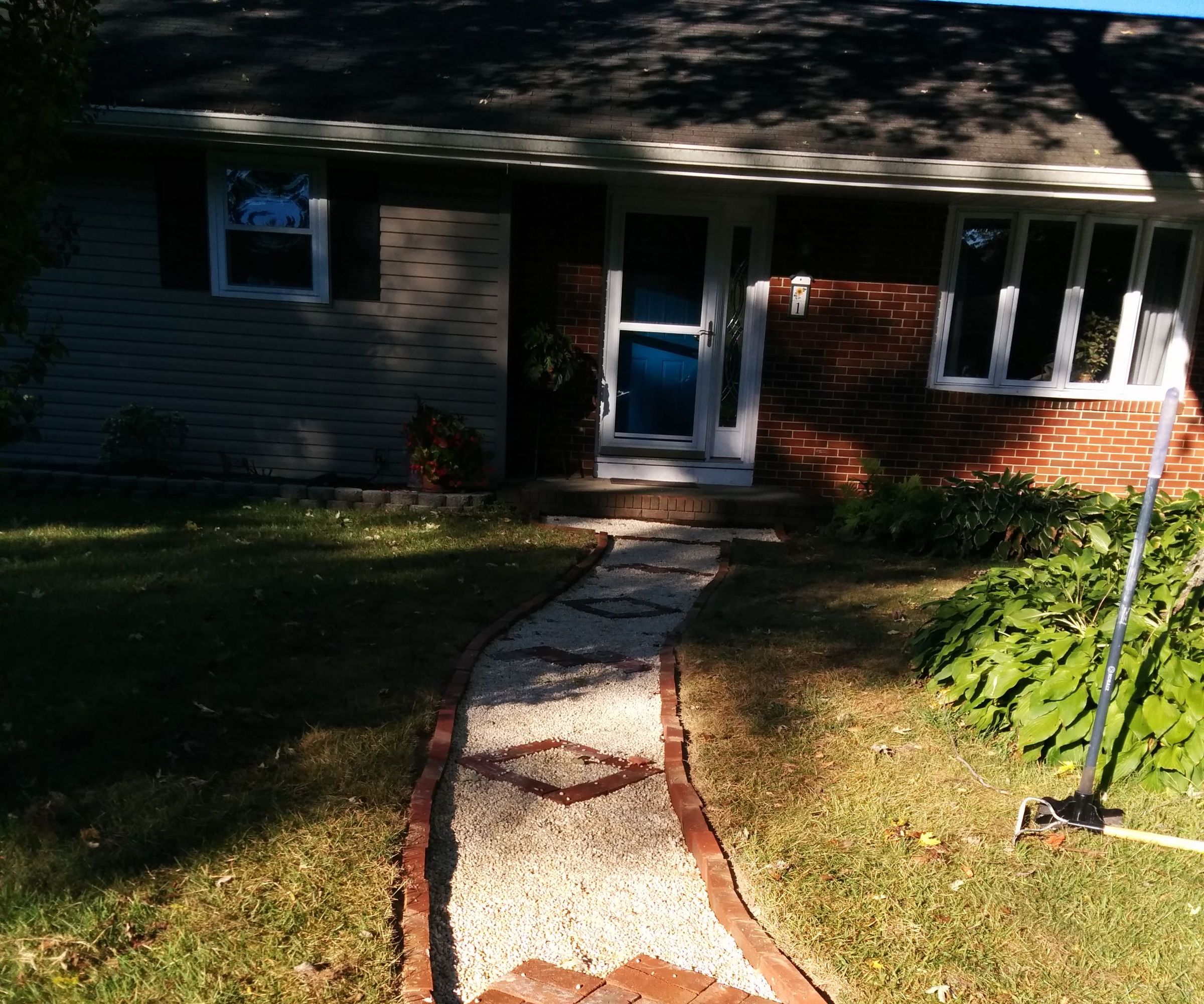 Improve Your Yard! Make a Brick and Stone Walkway