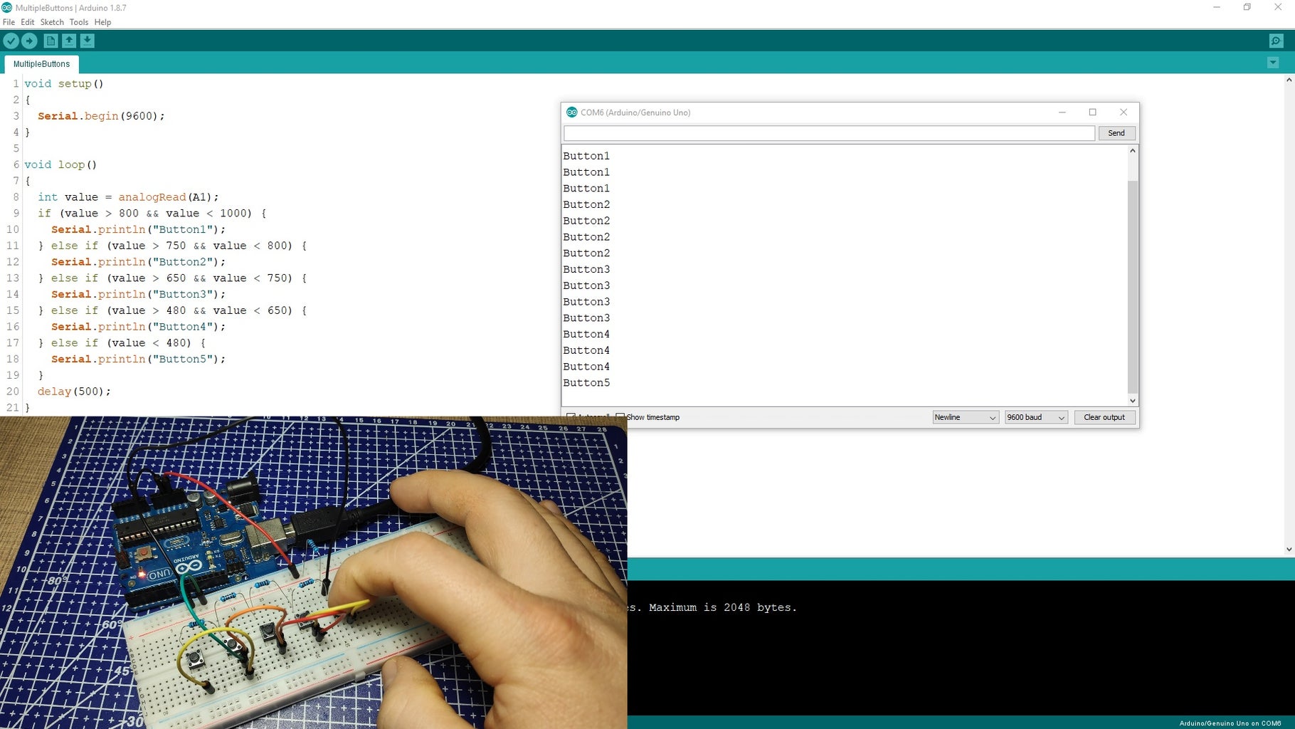 Connecting Multiple Buttons to a Single Pin on Arduino : 4 Steps ...