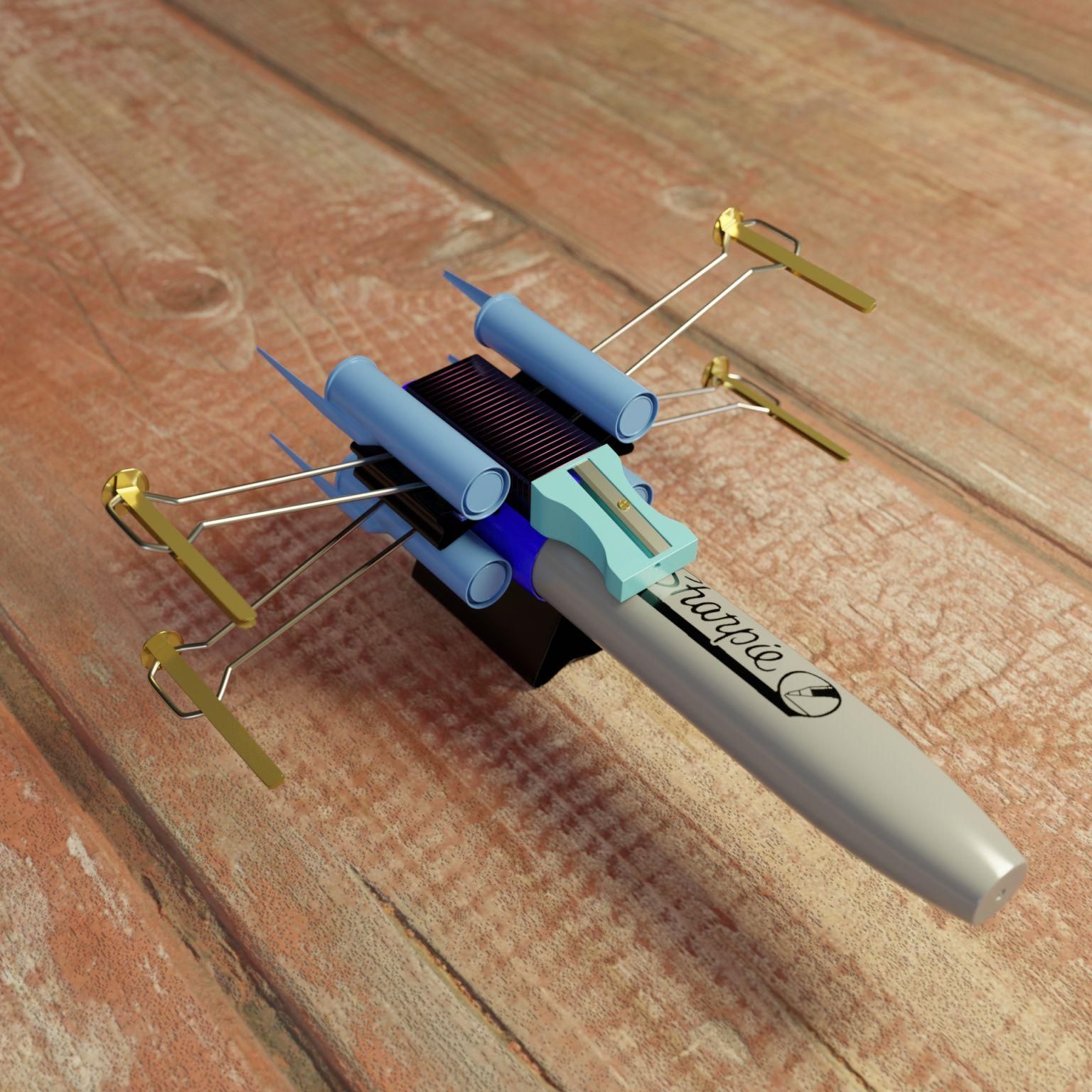 X-Wing Fighter From Office Supplies