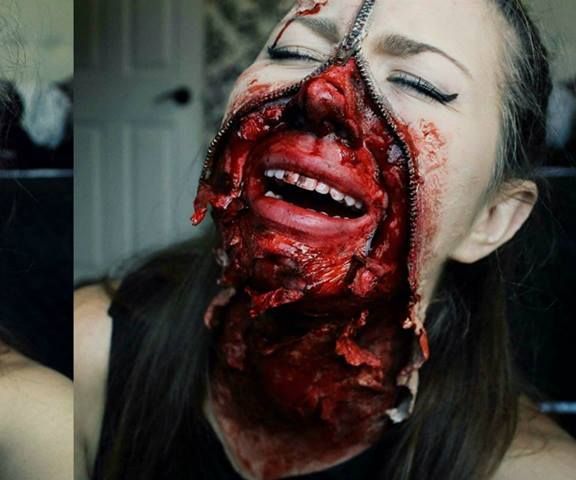 zipper face halloween makeup tutorial DIY Project DIY Project Image