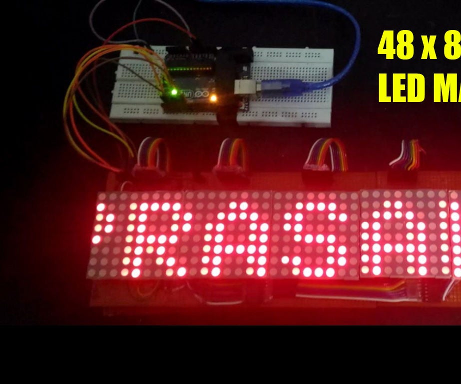 48 X 8 Scrolling Led Matrix Display Using Arduino And Shift Registers 6 Steps With Pictures 2878