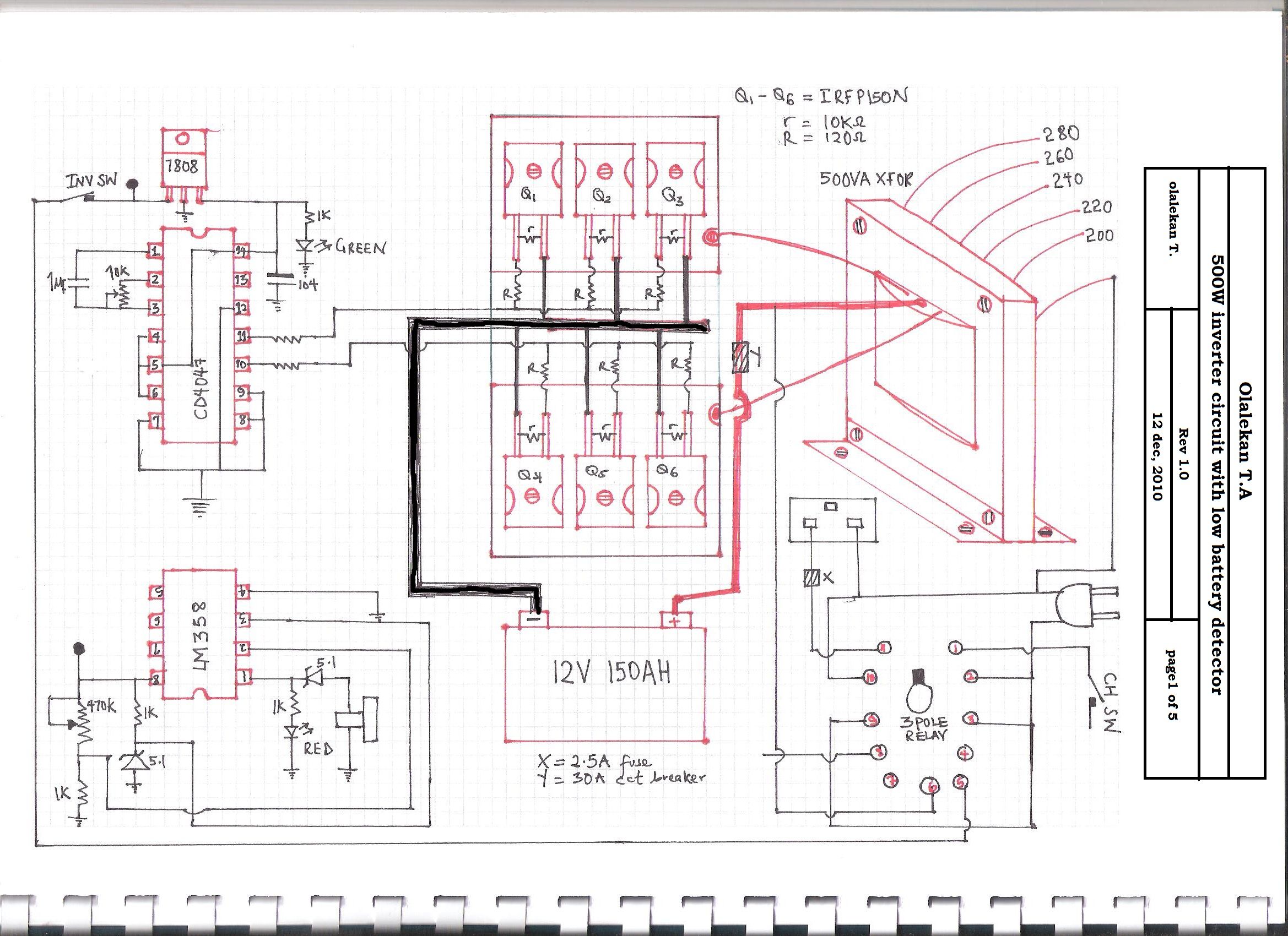 500va inverter cct DIY Project DIY Project Image