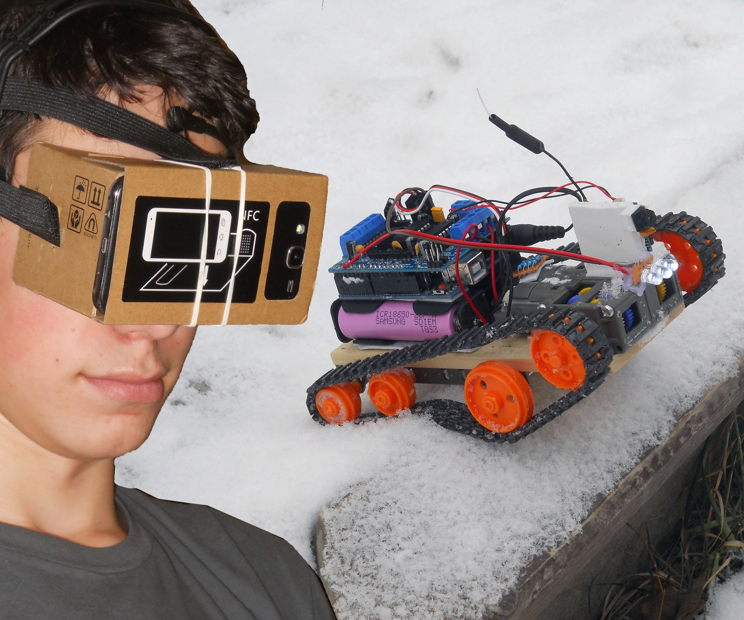 DIY guide for FPV Virtual Reality Arduino Controlled Tracked Robot with step-by-step instructions