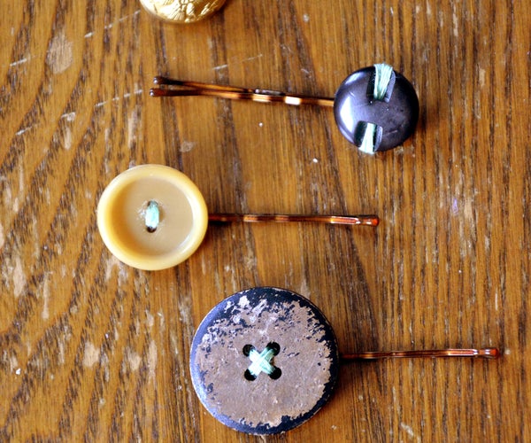 Make Your Own Button Barrettes