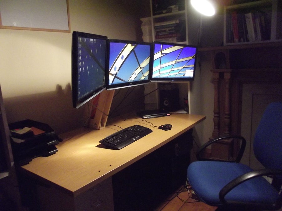 Varifocal Triple Monitor Stand 10 Steps With Pictures Instructables - Diy Triple Monitor Wall Mount Varifocal Triple Monitor Stand 10 Steps With Pictures Instructables - Diy Triple Monitor Wall Mount
