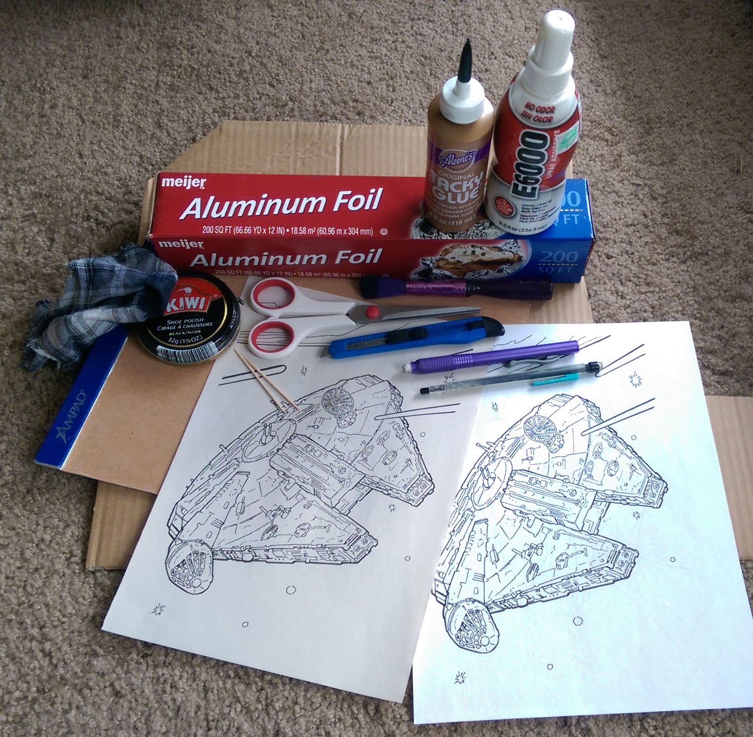 DIY Aluminum Foil Millennium Falcon 6 Steps (with Pictures
