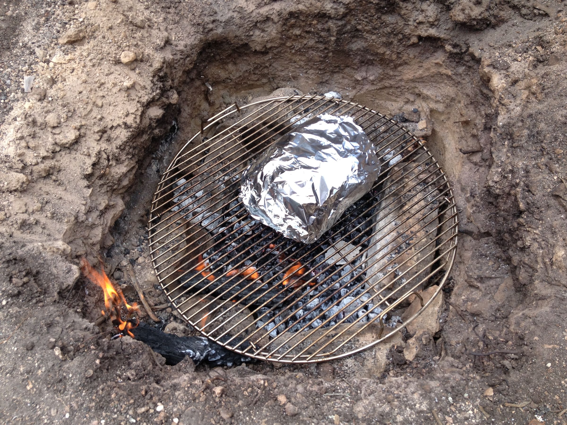 Cooking Meat Underground Cheap BBQ Grill 8 Steps Instructables