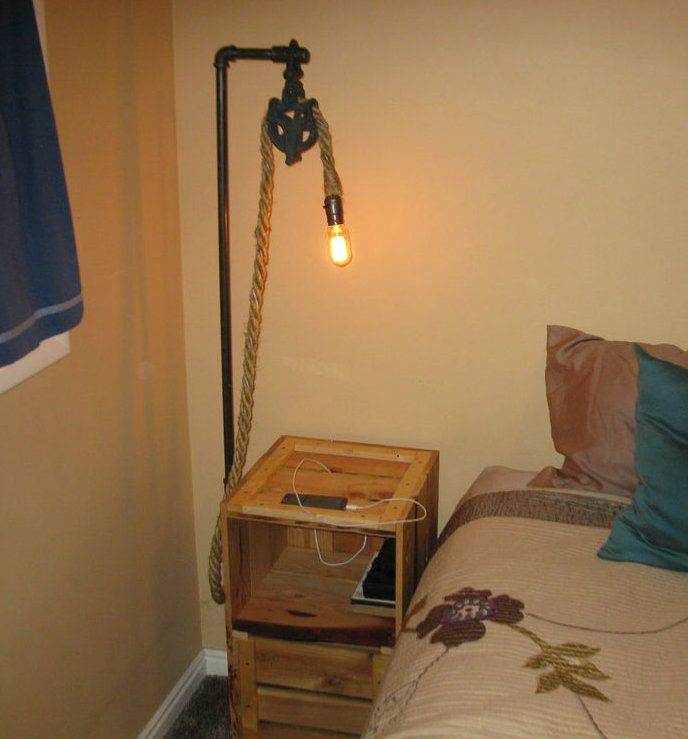 Rustic Pallet Nightstand With Lamp 6 Steps With Pictures Instructables