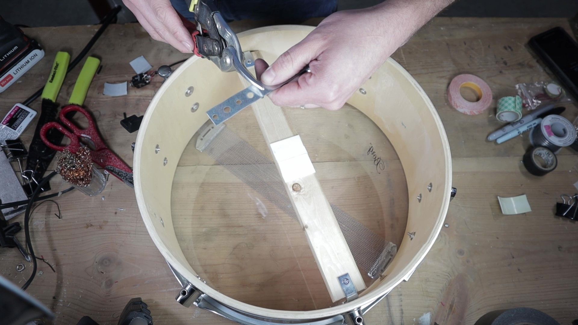 Drum Conversion Acoustic to Electric With DIY Heads and Triggers 6