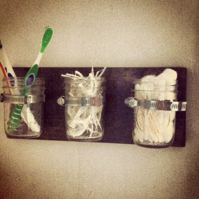 Mason Jar Hanging Bathroom Organizer 3 Steps Instructables