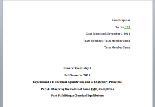 Formal Lab Report Title Page