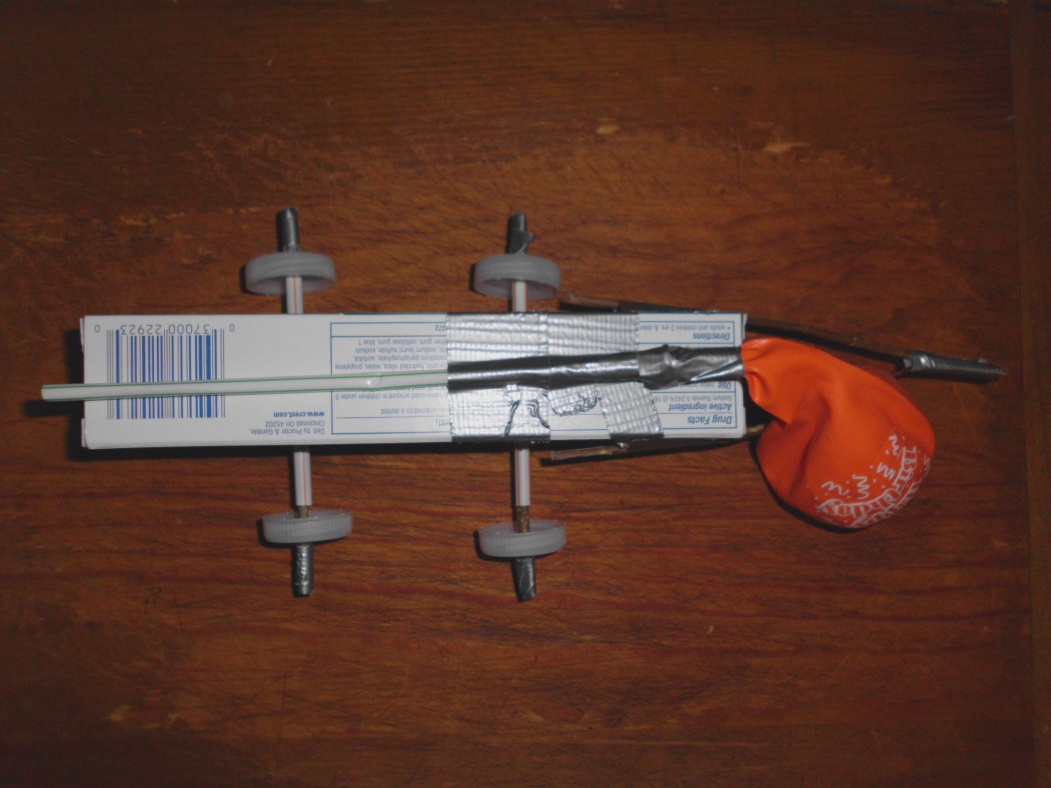 Balloon Powered Car 4 Steps Instructables