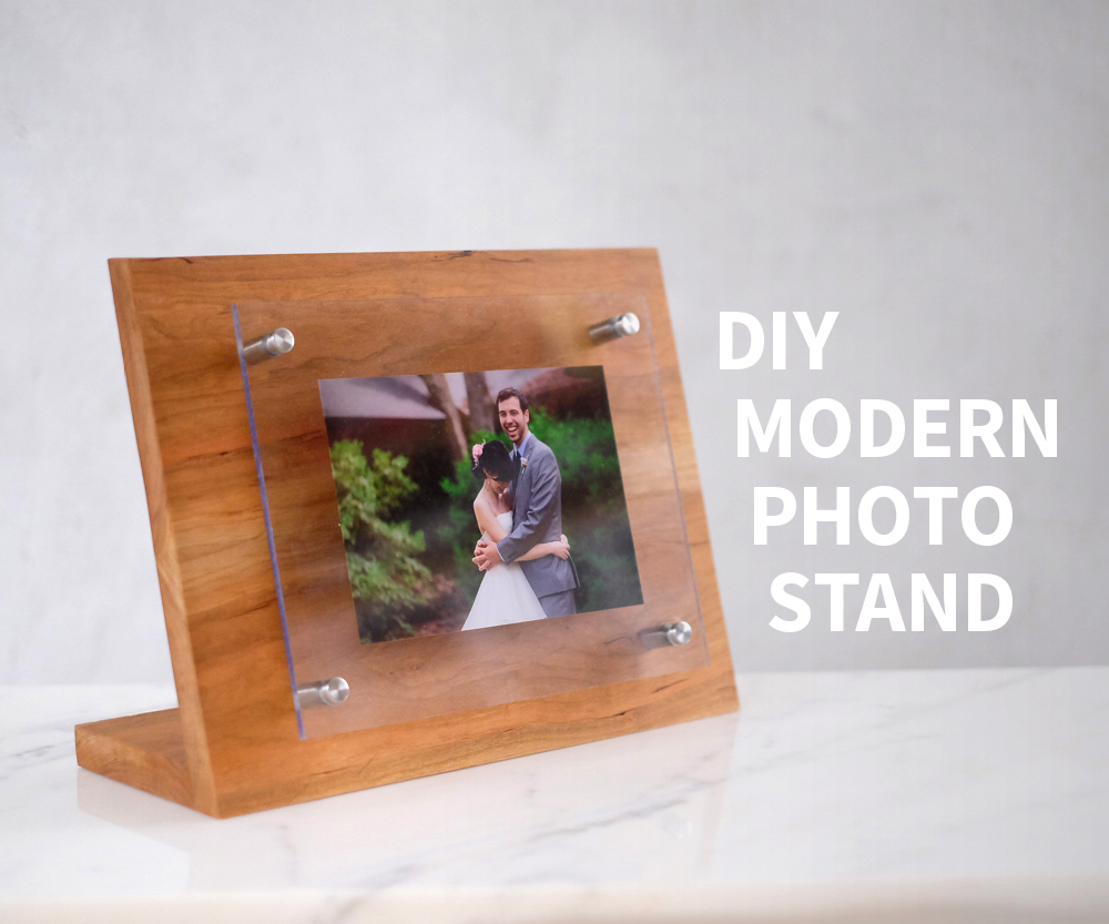 Modern Wood and Acrylic Photo Stand