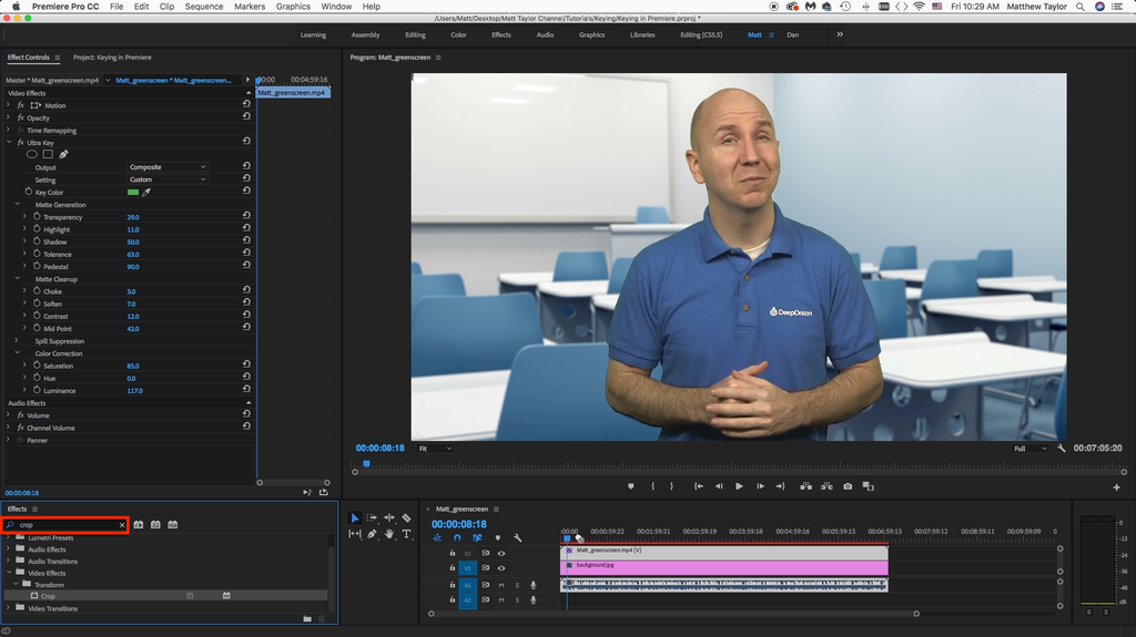 how to remove green screen in adobe