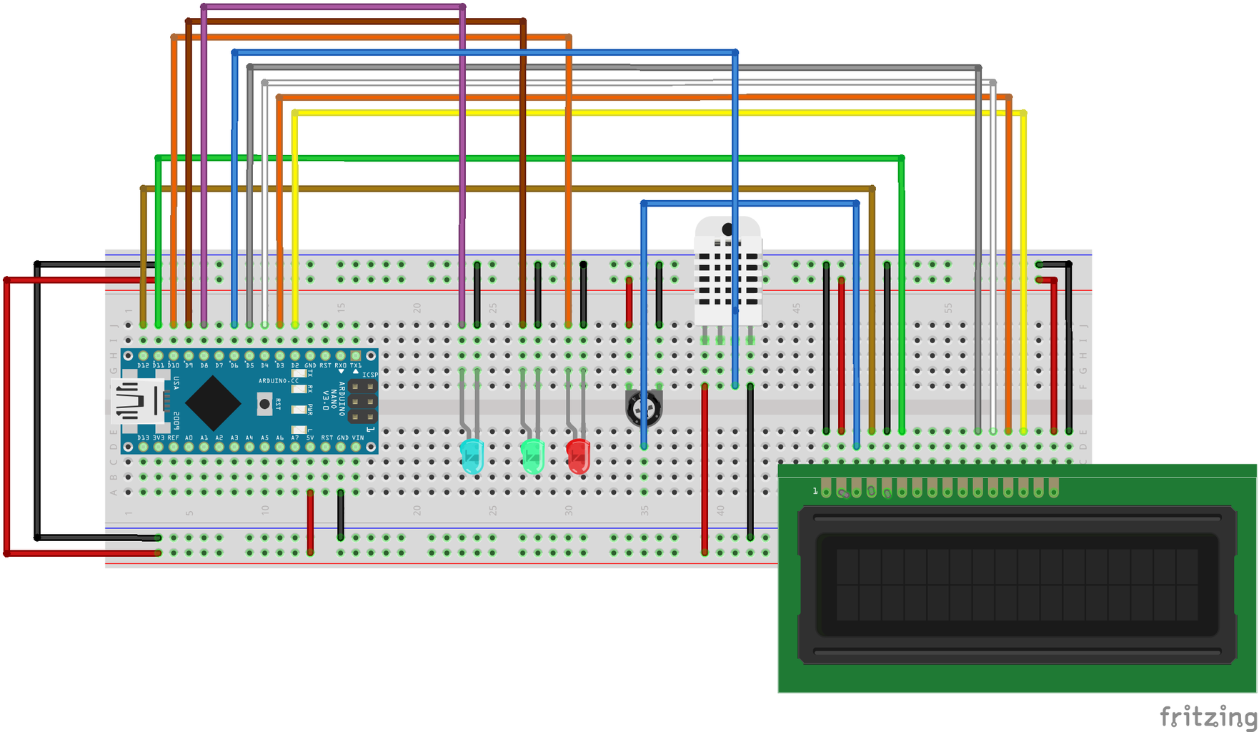 Temperature and Humidity Sensor With LCD and Arduino : 5 Steps ...
