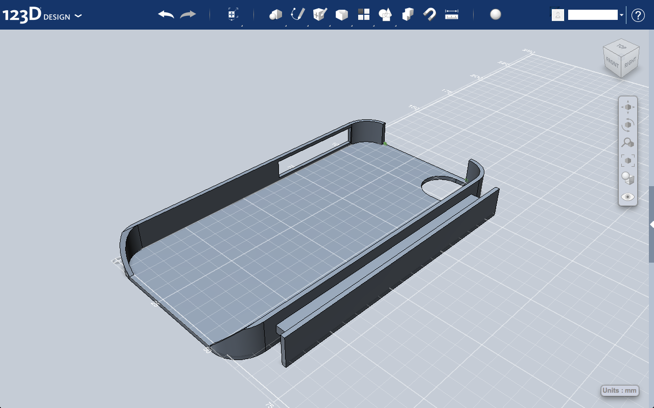 IPhone 4 Case With Earphone Winder in Autodesk 123D