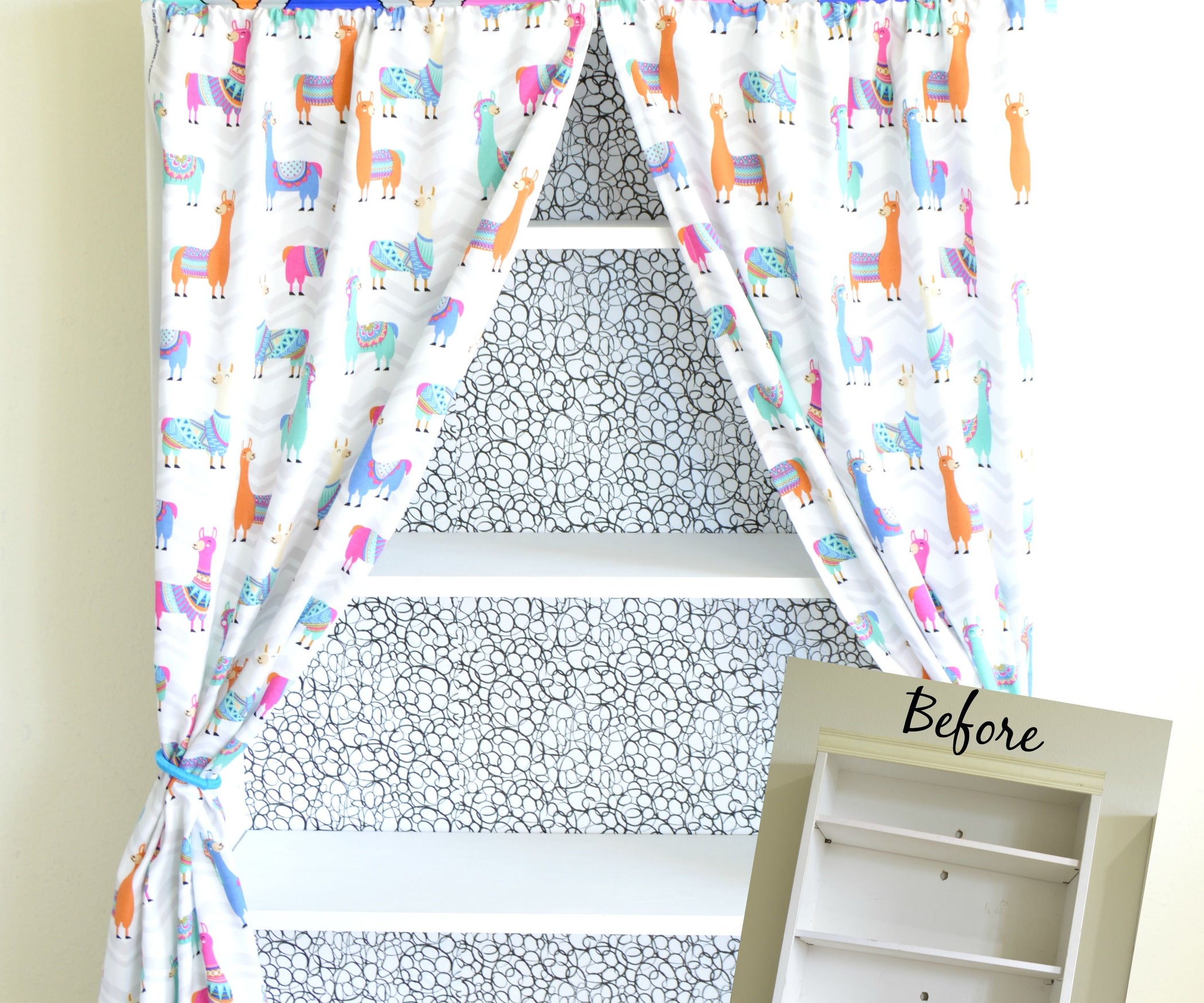 How to Add Curtains to Bookshelf Bookshelf Makeover 9 Steps (with