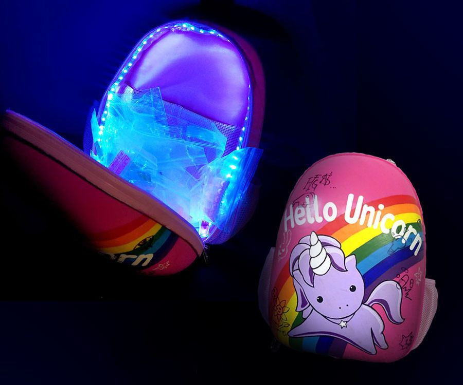 Automatic Light Up Altered Carbon Hello Unicorn Backpack 8 Steps