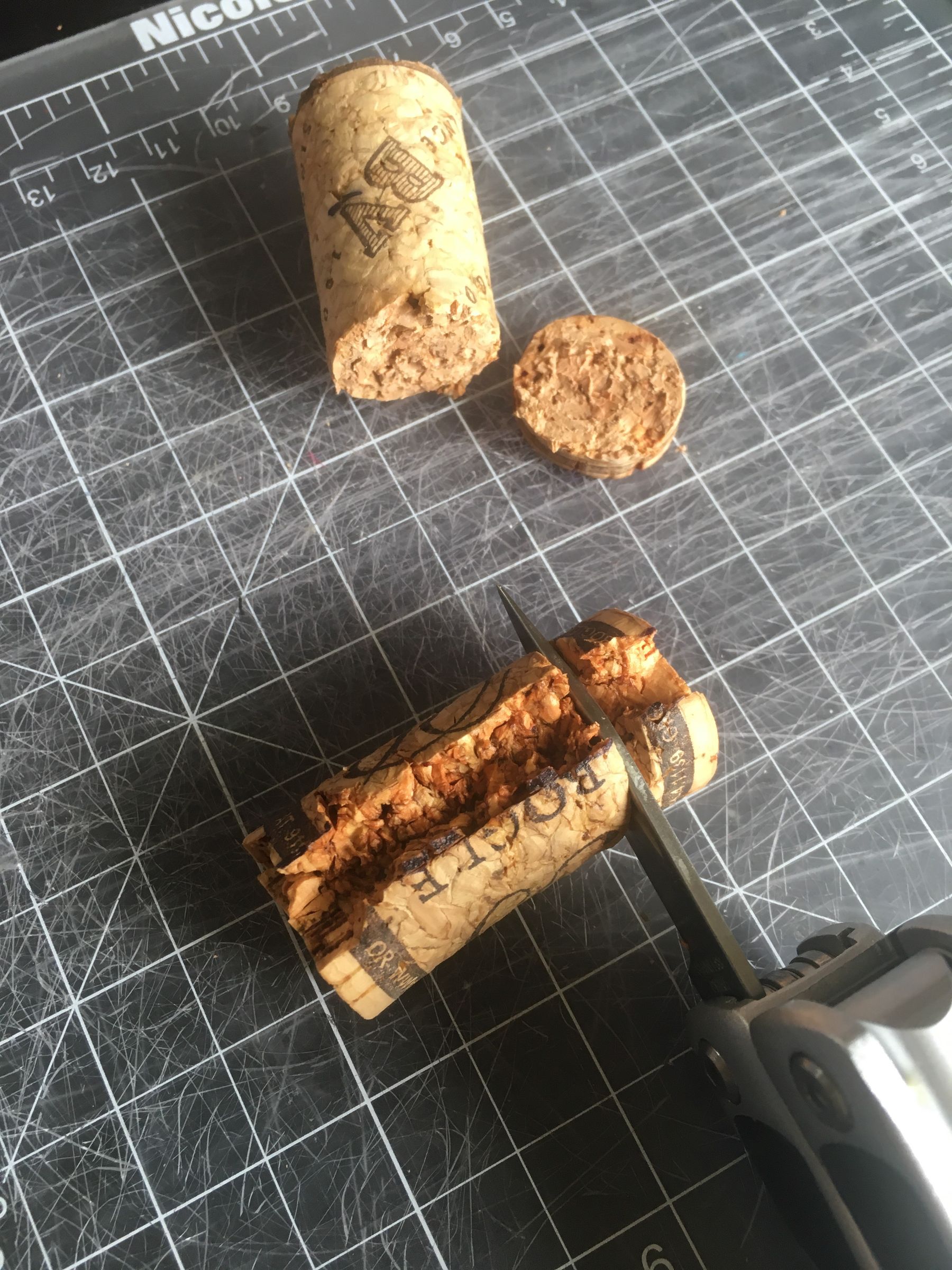 Wine Cork Cutting Hack 4 Steps Instructables