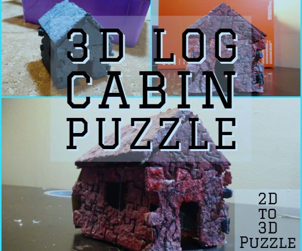 2d to 3d puzzle: log cabin puzzle DIY Project DIY Project Image