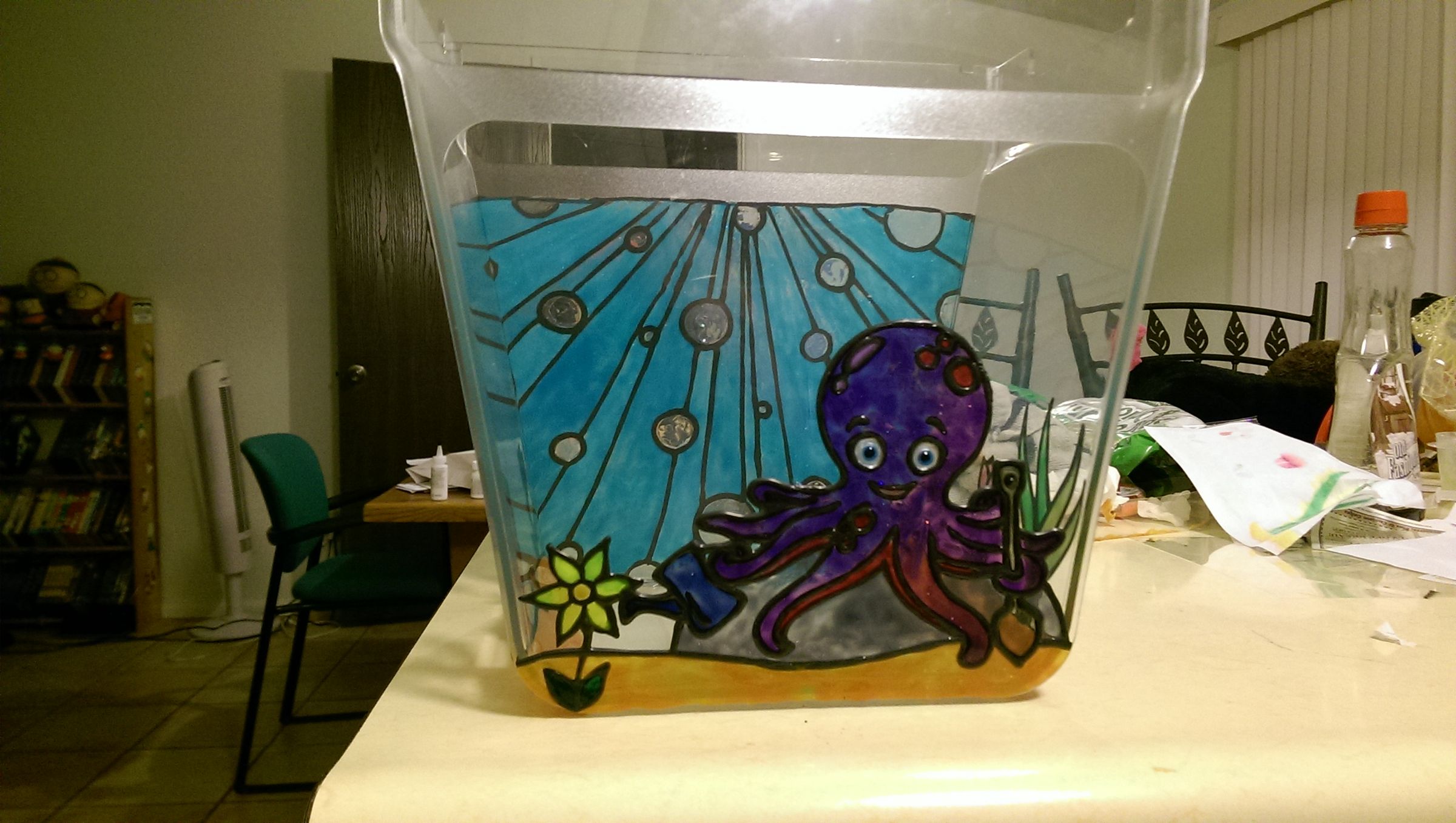 Stained Glass Octopus's Garden Fish Tank 5 Steps (with Pictures