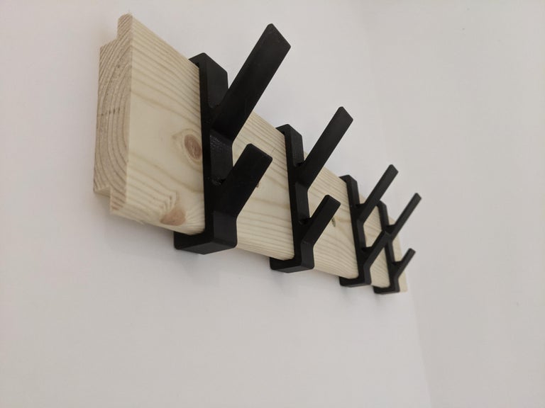Simple Coat Hangers Made From Wood & 3d Printed Parts