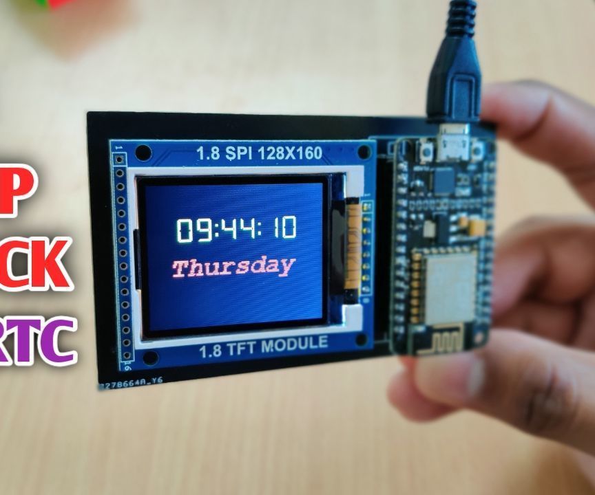 esp8266 network clock without any rtc | nodemcu ntp clock no rtc | internet clock project DIY Project DIY Project Image