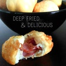 BOLAS DE BACON E QUEIJO