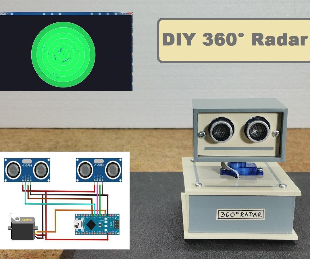 360° Arduino Radar With 2xHC-SR04 Sensors : 3 Steps - Instructables