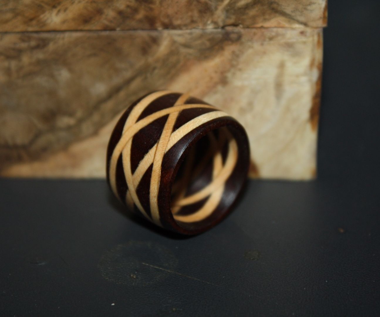Laminated Celtic Knot Wooden Ring