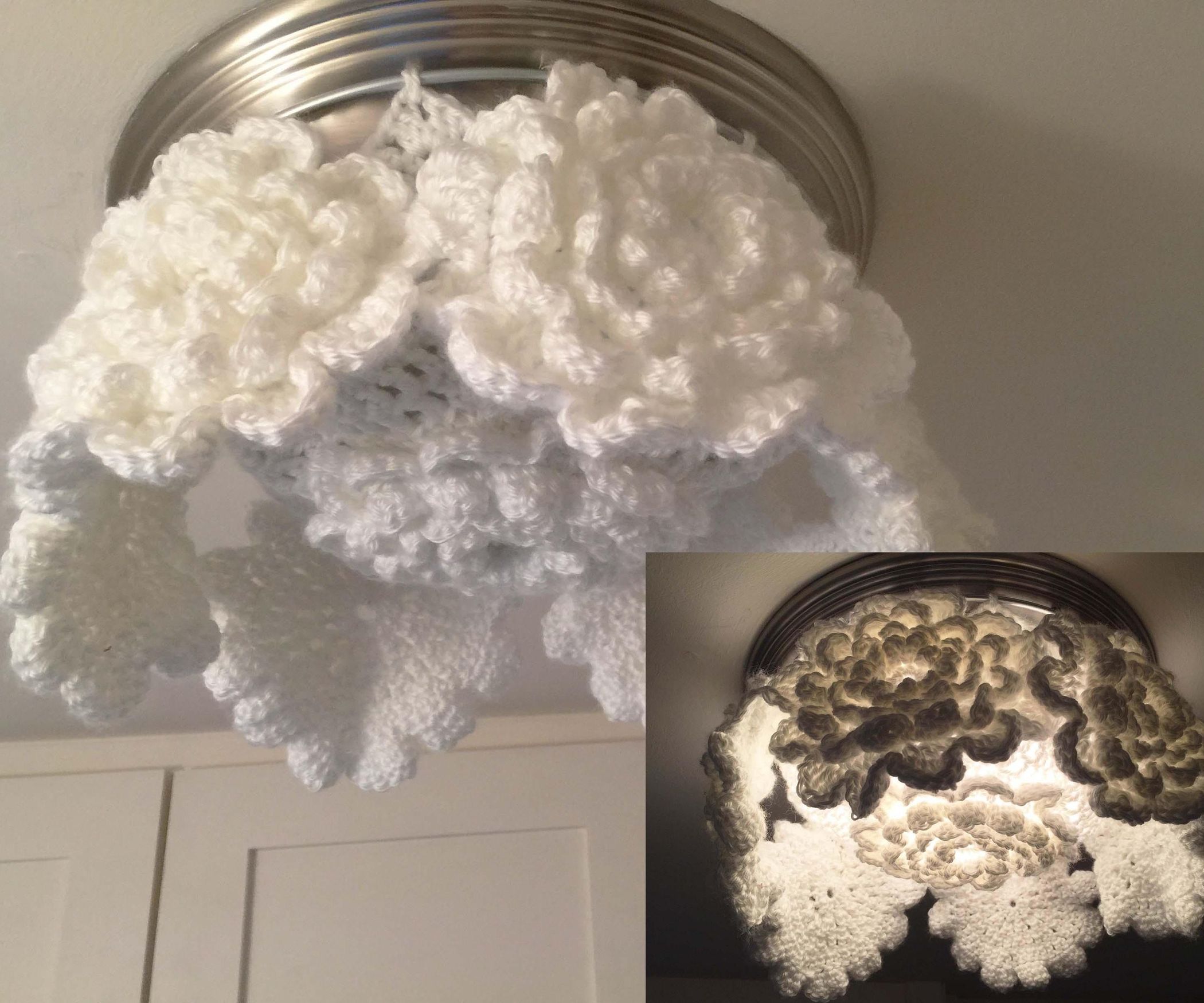 Boho Crochet Ceiling Light Globe Cover : 4 Steps (with Pictures ...