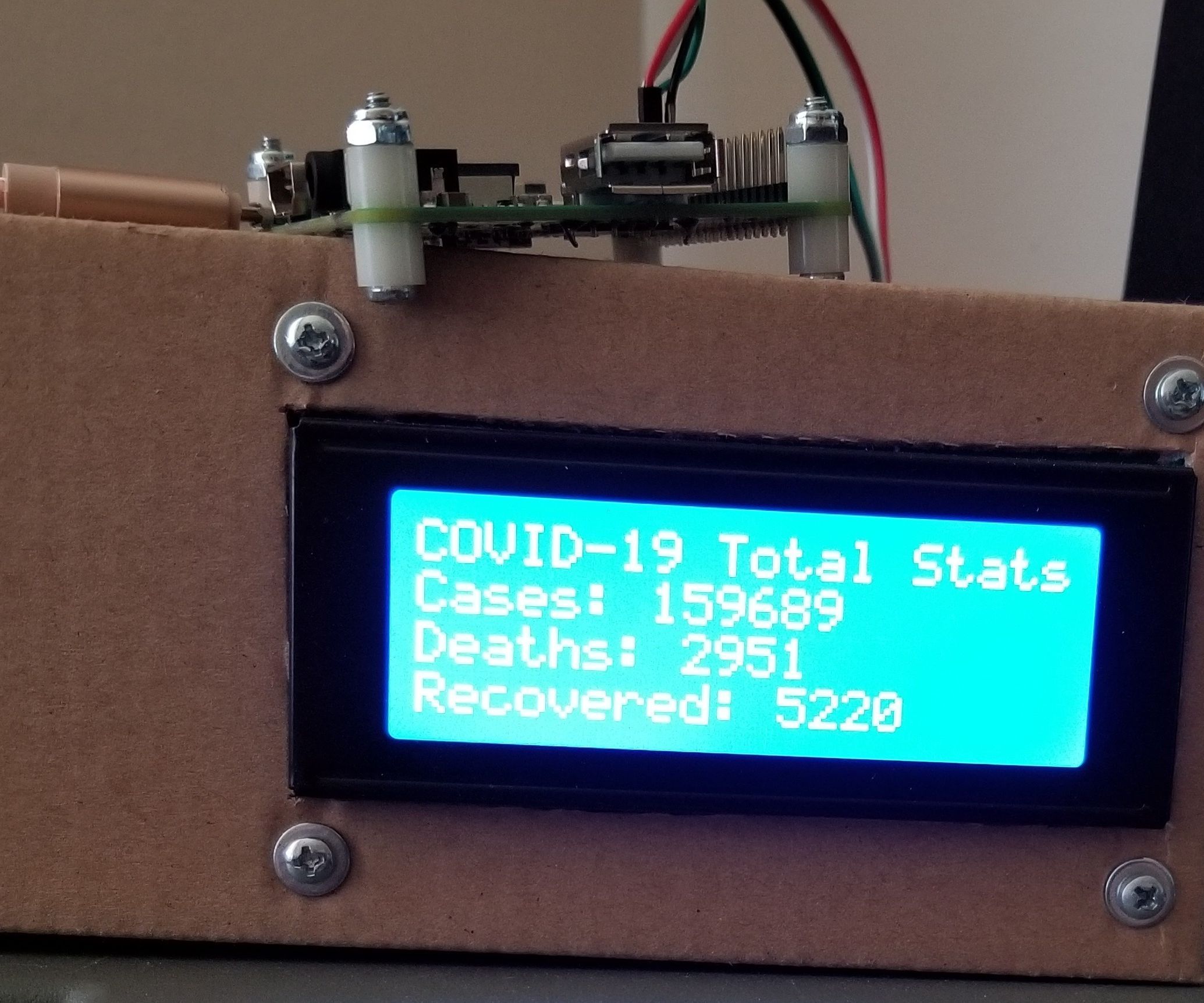 Covid-19 Stats + Raspberry Pi + I2C LCD 