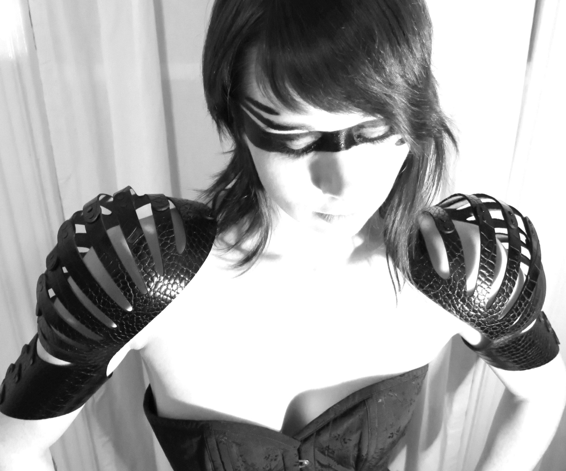 DIY guide for Leather Cyber Goth Shoulder Armor with step-by-step instructions