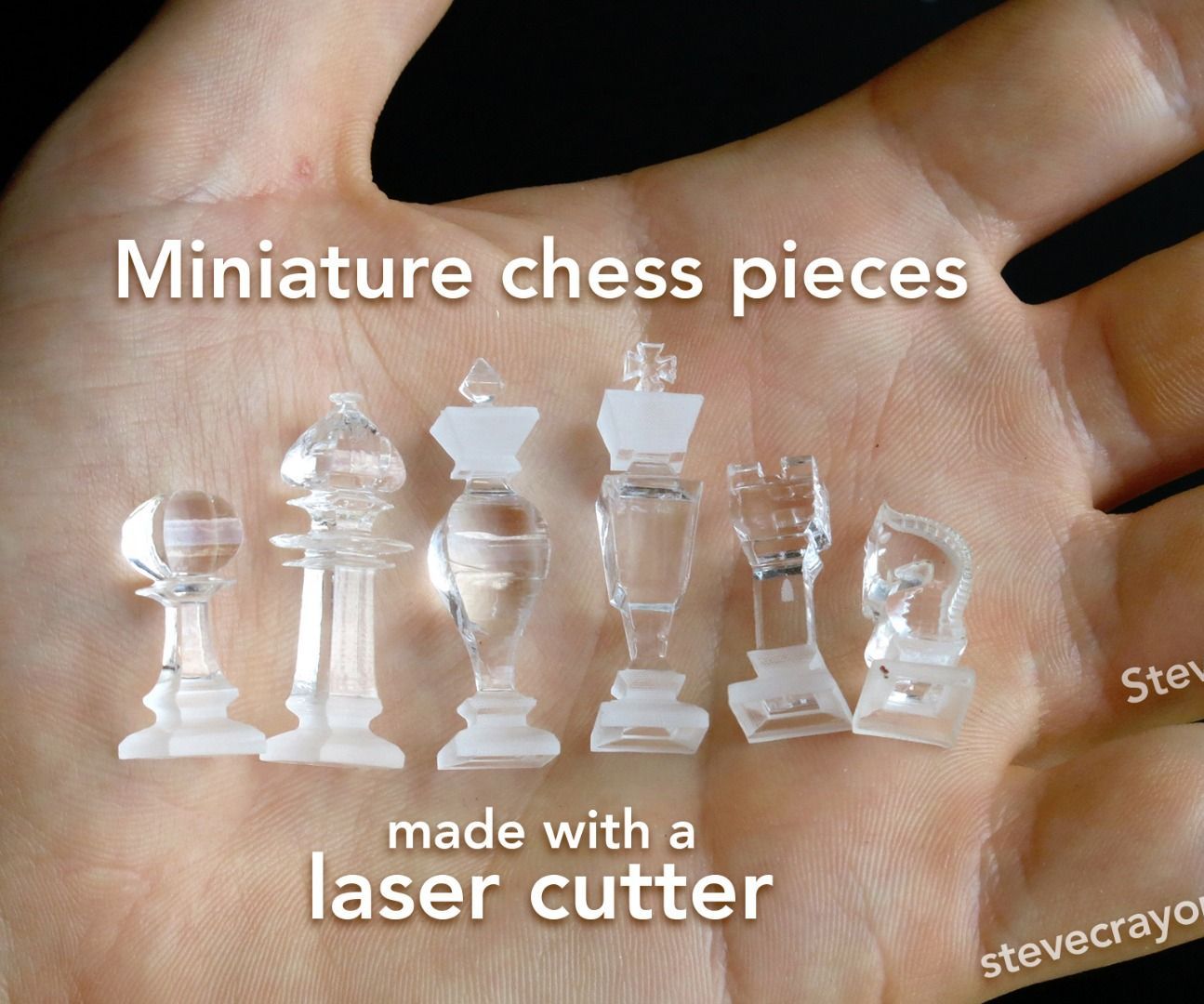 3d miniature chess pieces made with a laser cutter DIY Project DIY Project Image