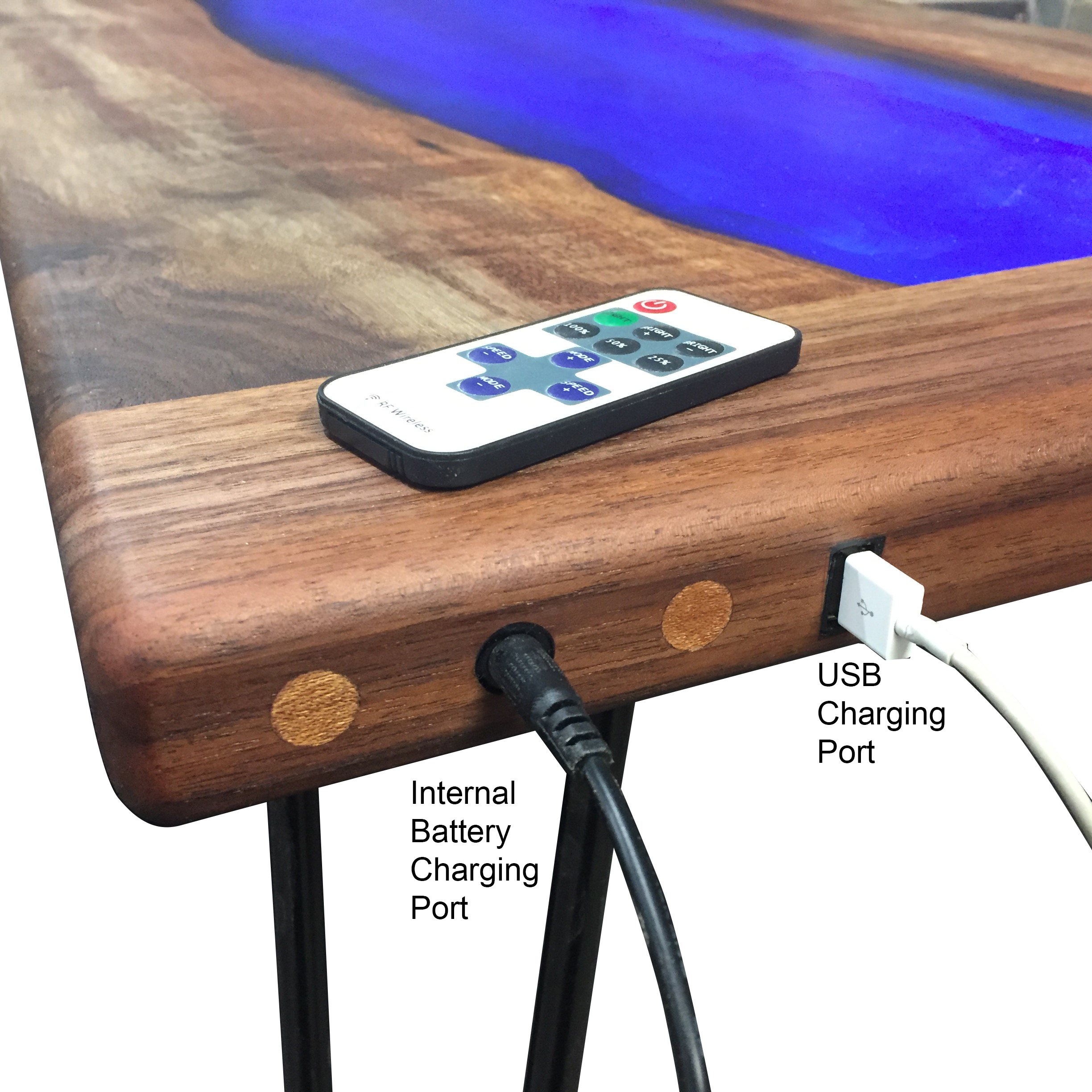 led resin table