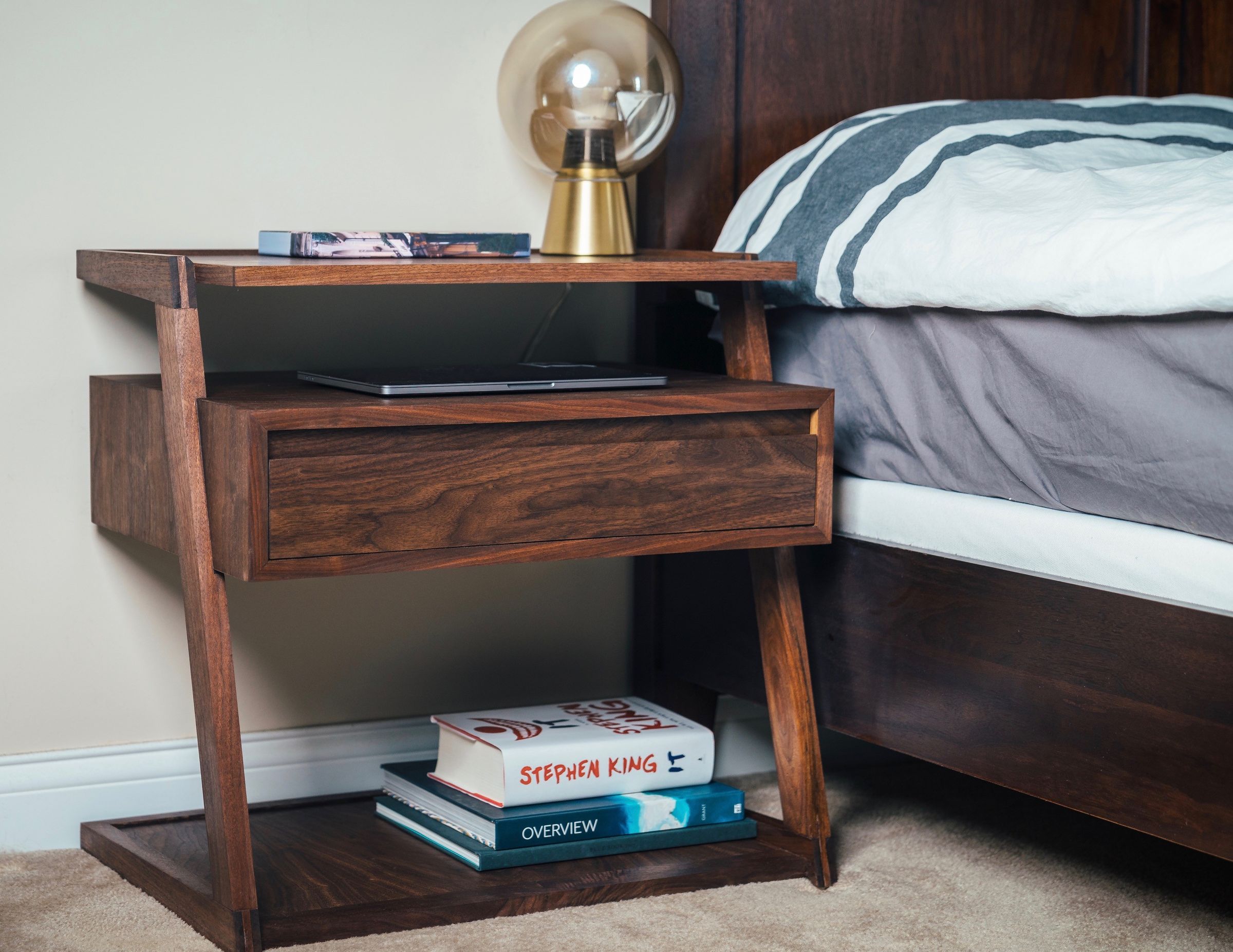 Modern Nightstand Bedside Table With Cable Management System Wireless Charging 15 Steps With Pictures Instructables