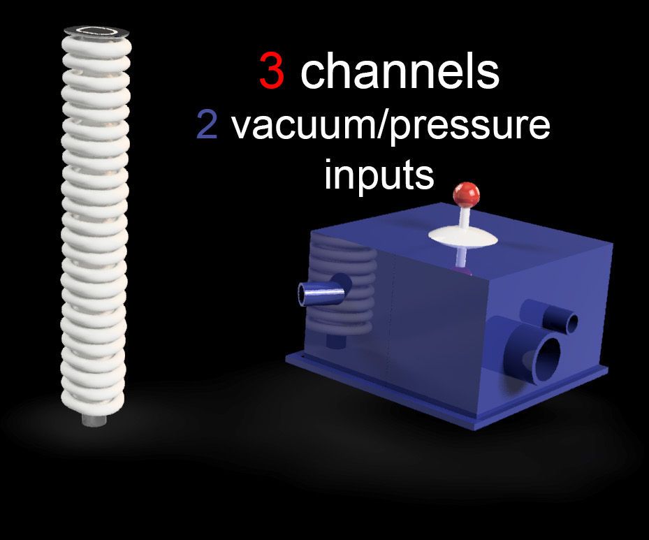 3d printed pneumatic joystick for  flex vacuum power and pneumatic control extremities DIY Project DIY Project Image