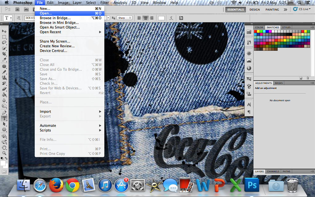 Step 1: File>Open