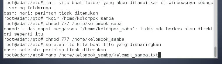 Buat Folder Untuk Di Share